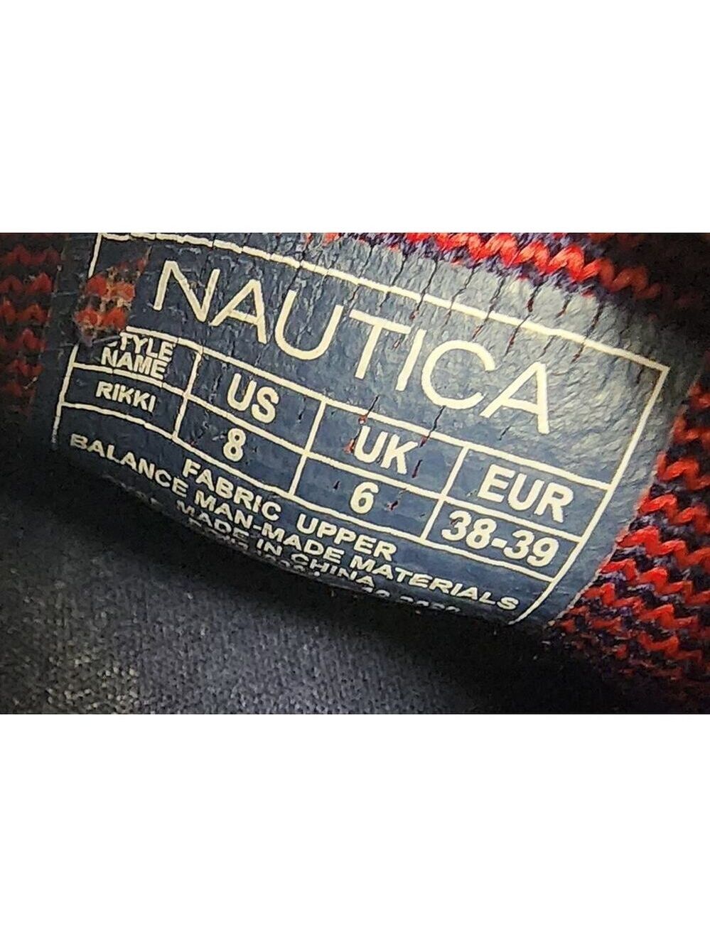 Nautica Womens Navy Blue Red Nautical Knit Slip On Sailing Boat Shoes Size US 8 - Picture 8 of 9